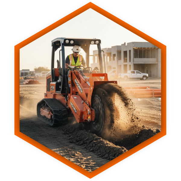 using a ditch witch on a construction site