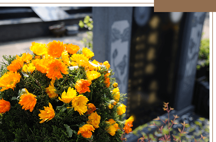 flowers at a funeral