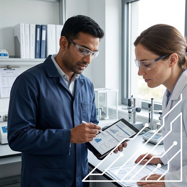 presenting data on a tablet 