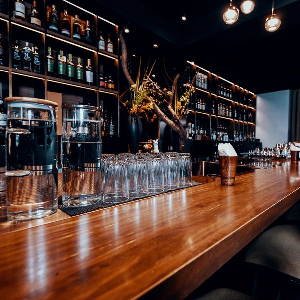 Clean bar with clean glasses