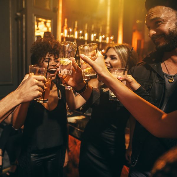 Group cheering their drinks