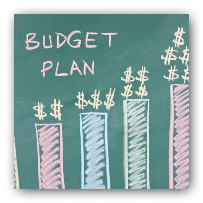 Budget plan on chalkboard