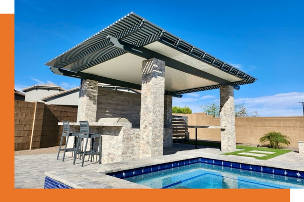 pergola by a pool