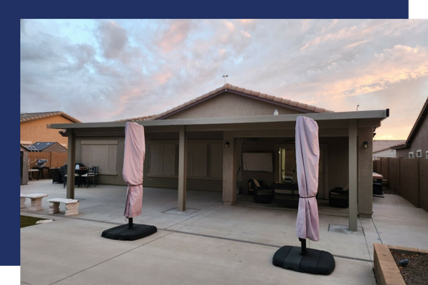 pergola off of a house