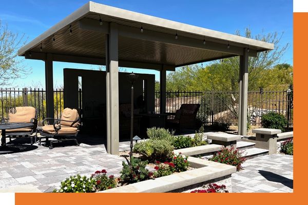 Backyard pergola