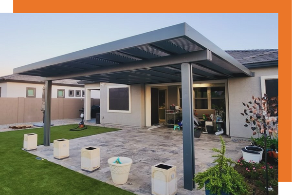 pergola off of a house