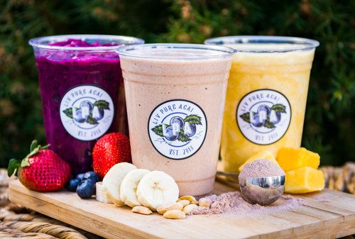 three acai smoothies