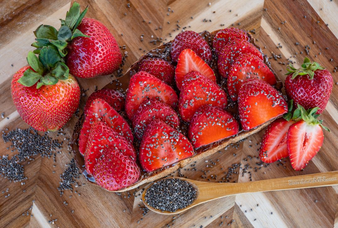 strawberry chia gourmet toast