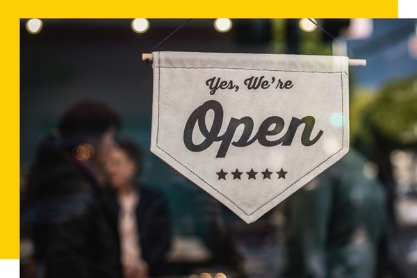 Indoor open sign for a business