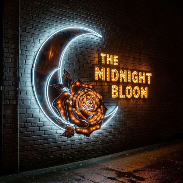 A uniquely shaped, creatively lit custom sign that stands out