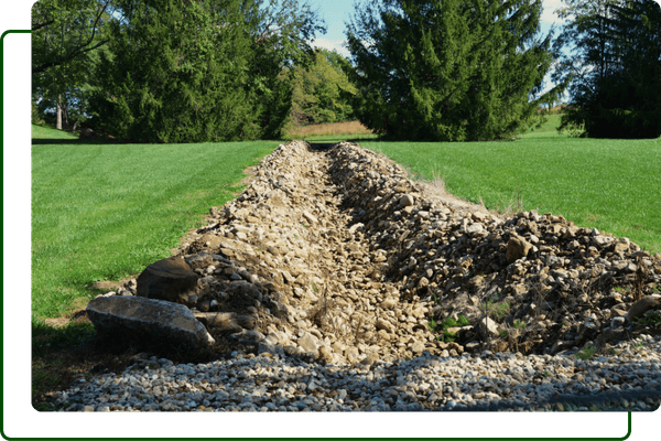 trench in grass
