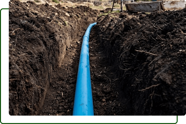 water line in trench