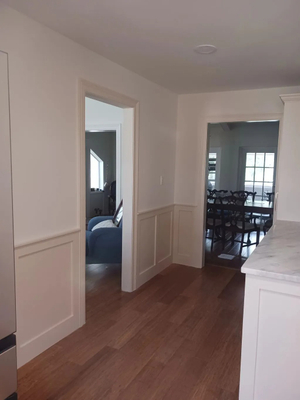 The customer added trim throughout her kitchen. We prepped the wood trim by caulking puttying and sanding. Final touch was adding a satin topcoat to match the wall body color. imgi_59_pastprojects6-1920w.jpg