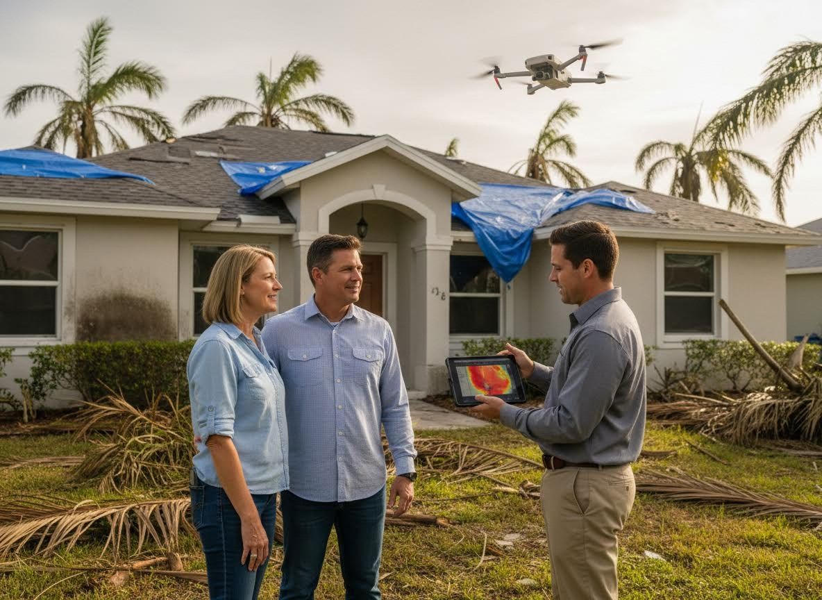 Drone Inspection of Storm-Damaged Home