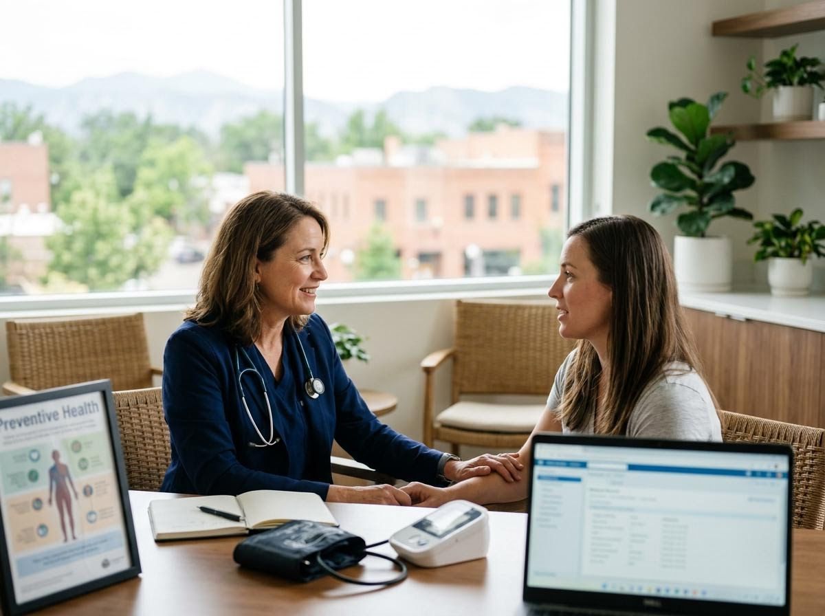 Female doctor consulting with a patient in a modern clinic