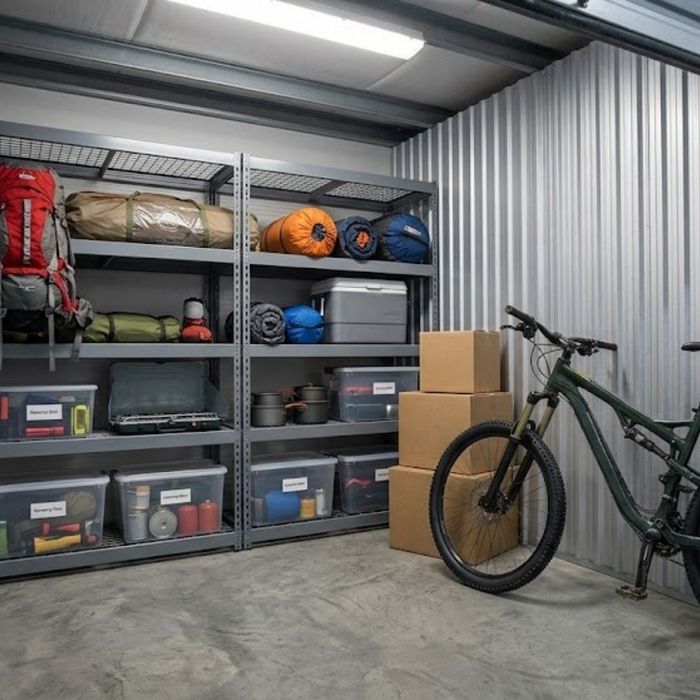 storage unit with outdoor gear in it storage unit with outdoor gear in it