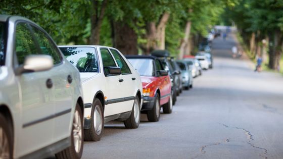 cars parked along the road