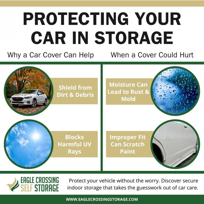 infographic that lists the pros and cons of a car cover infographic that lists the pros and cons of a car cover