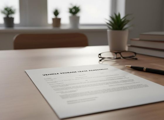 paper that says vehicle storage lease agreement on a table paper that says vehicle storage lease agreement on a table