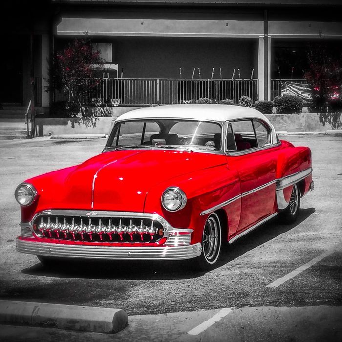 red classic car