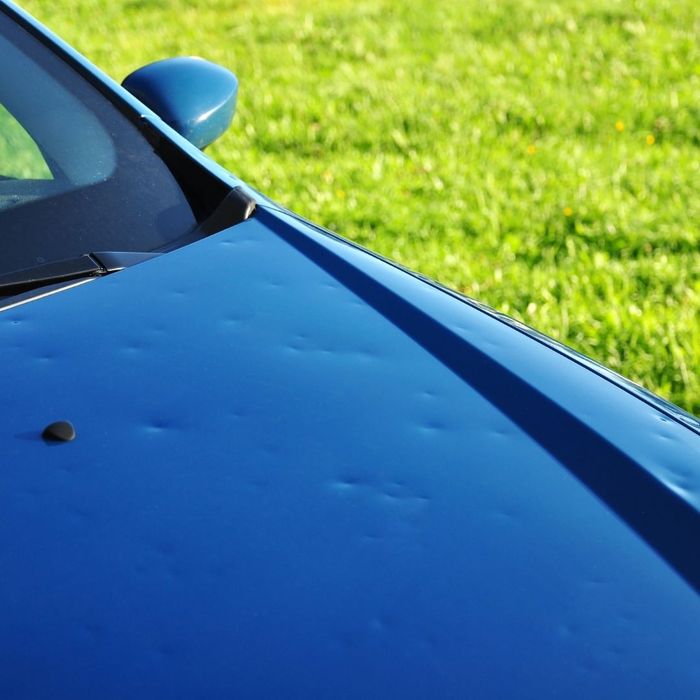 hail damage on a car