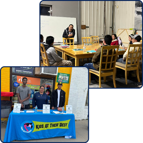 meeting with kids and a KATB table