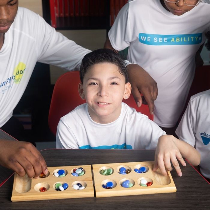 group of students at TLA playing game