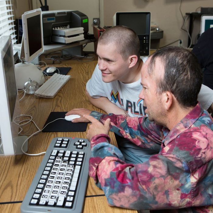 Residents on computer