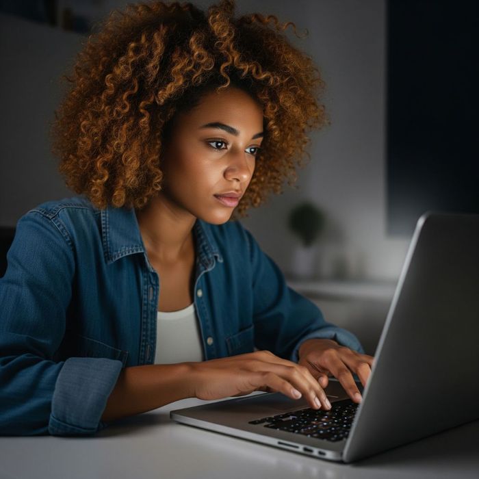 Woman on her laptop. Woman on her laptop.