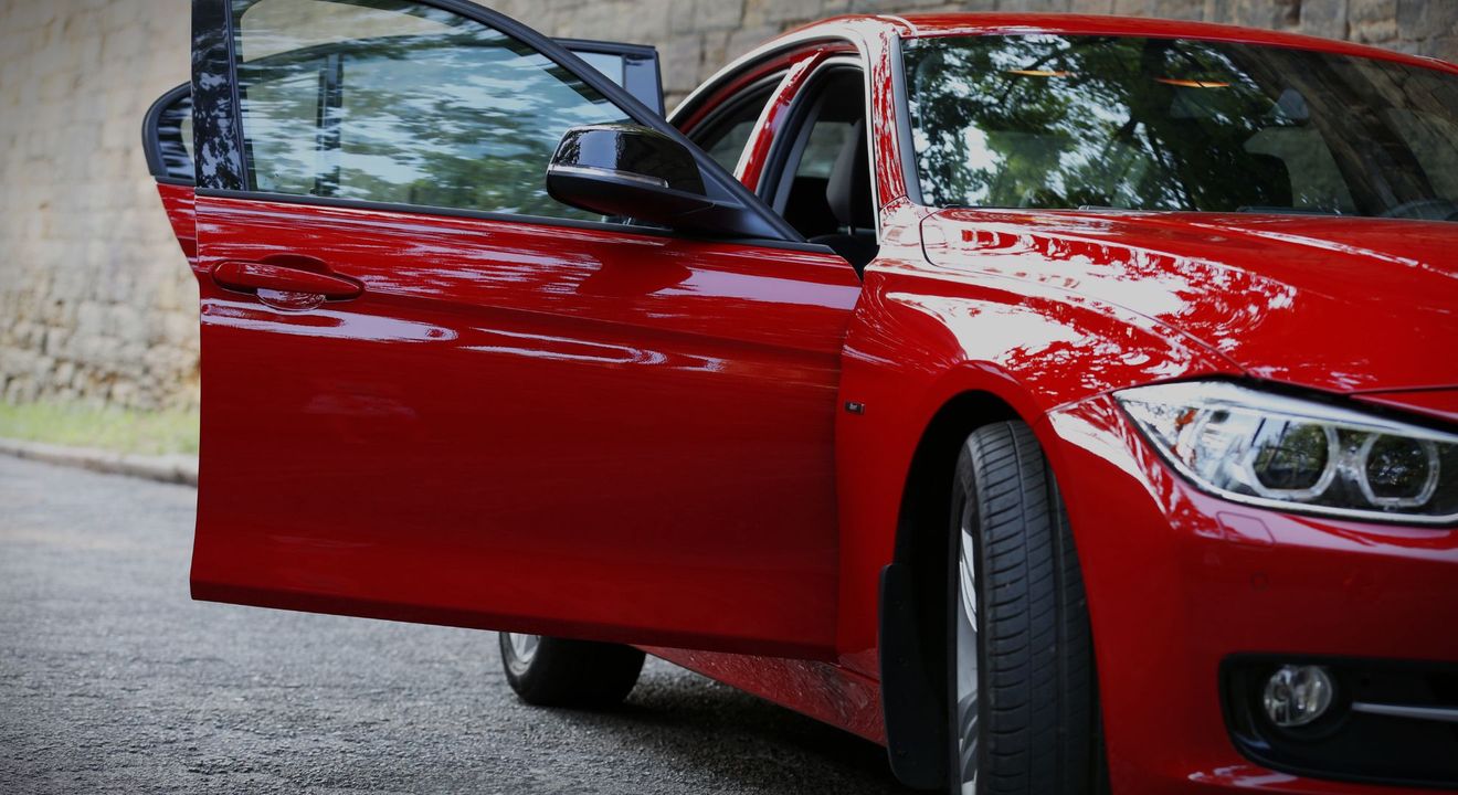 pristine red car