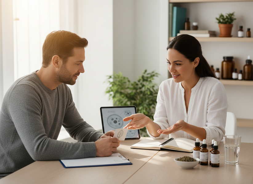 Naturopathic consultation with a client