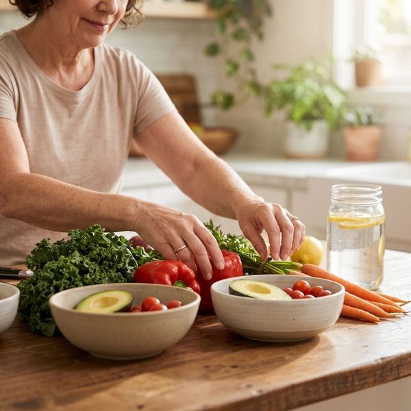Selecting fresh healthy vegetables