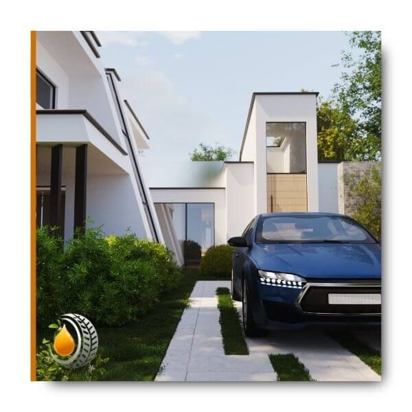 luxury car in driveway