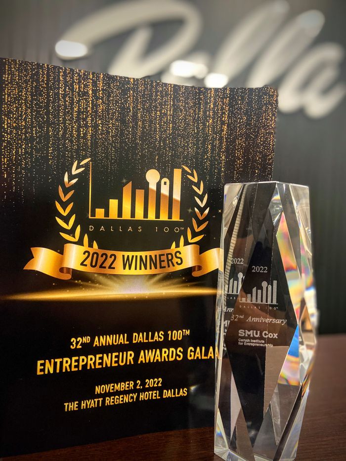 Pella DFW Annual Dallas Entrepreneur Awards Galaa Trophy