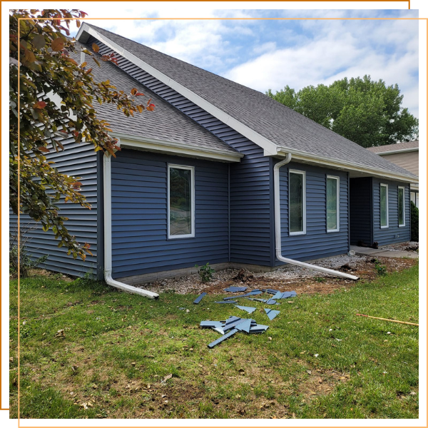 new blue siding