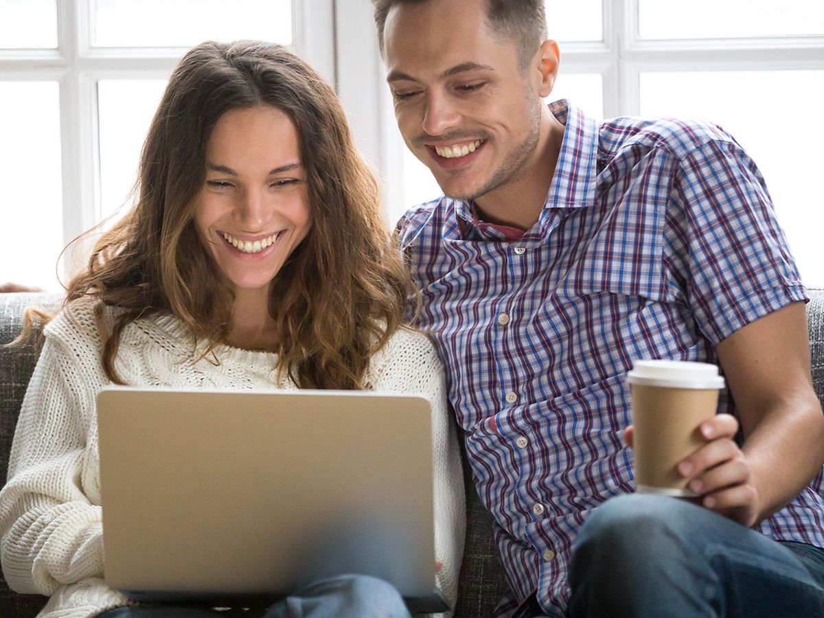 Image of a couple looking at a computer