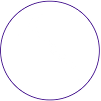 A clean, minimalist purple circular frame around a white hammer graphic 