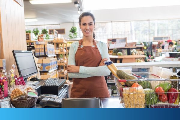 friendly grocery store employee