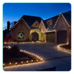 house with christmas lights