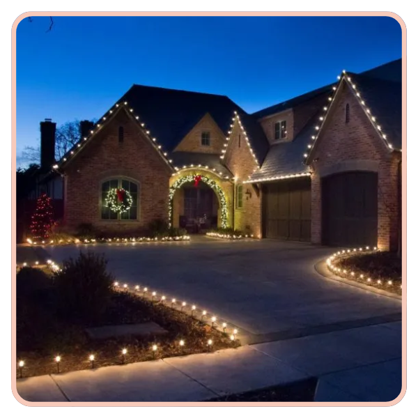 house with christmas lights