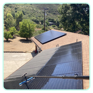 half cleaned solar panel