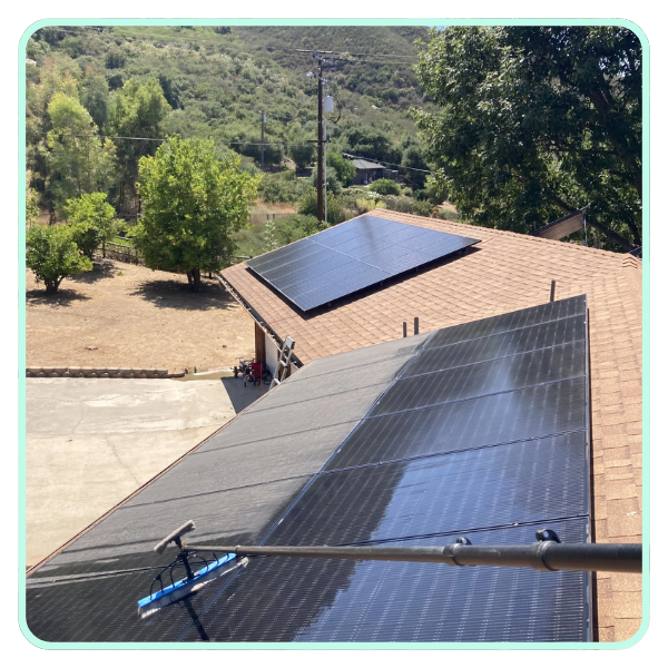 half cleaned solar panel