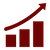bar graph with an arrow pointing upwards above it