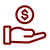 dollar sign over a hand icon dollar sign over a hand icon