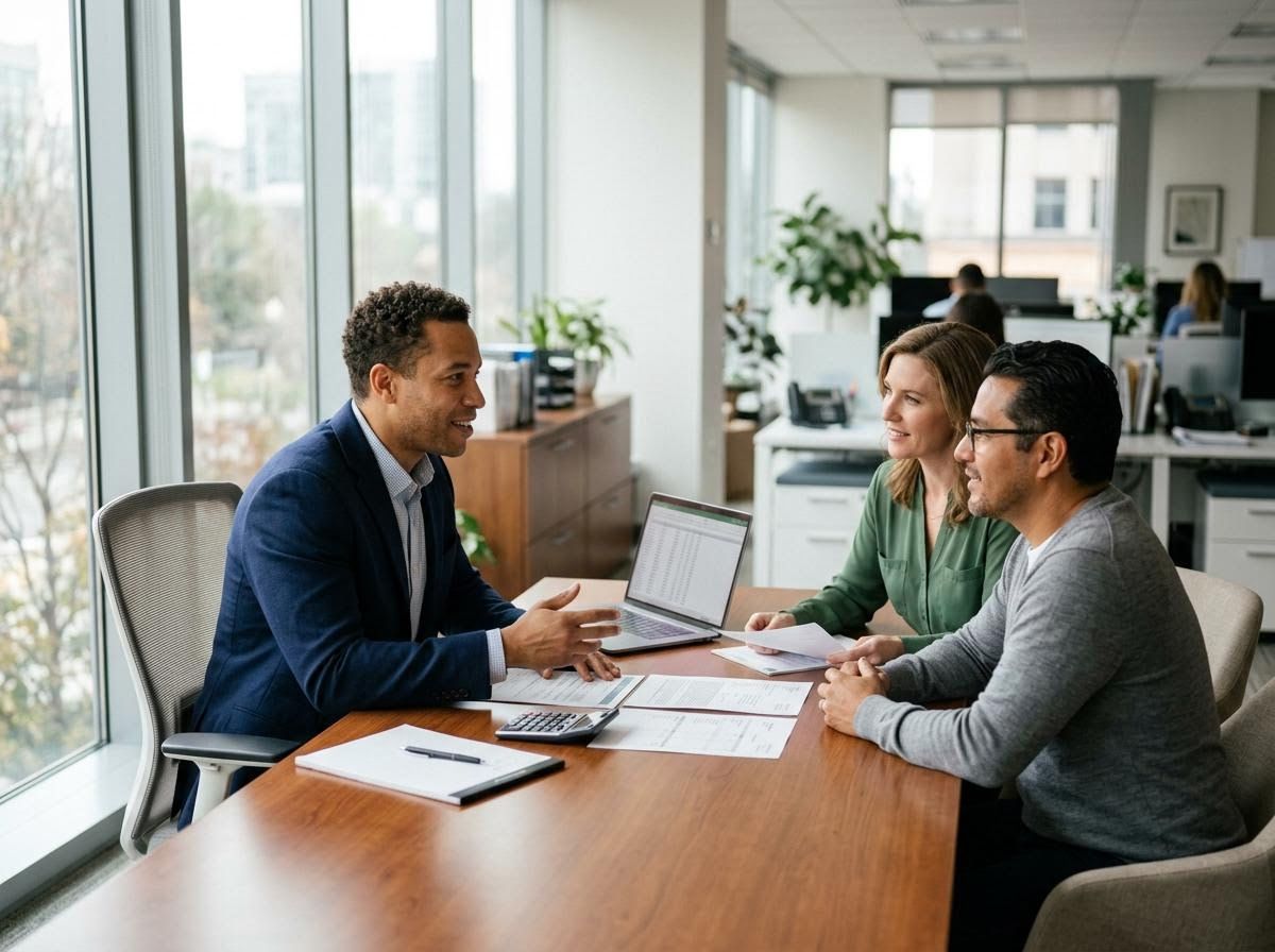 an accountant talks to a couple