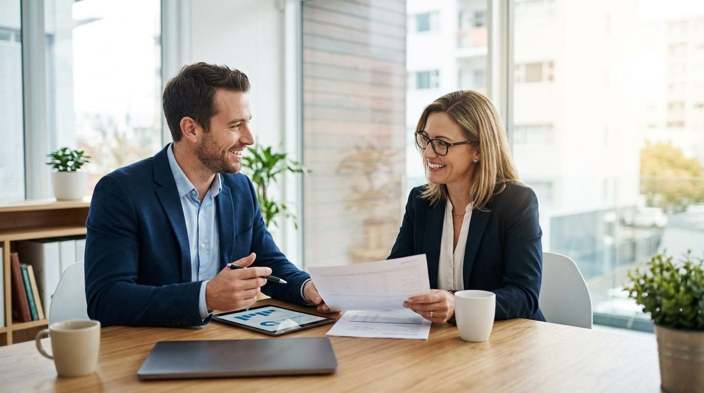 person talking to an accountant
