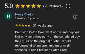 5 star review I recommend to anyone needing drywall services