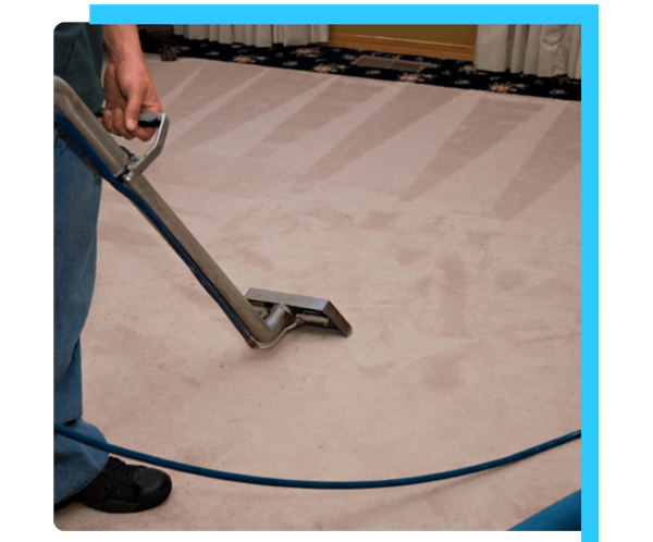 a professional carpet cleaner working