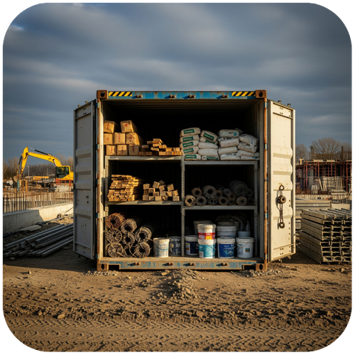 Container used on construction site for materials Container used on construction site for materials