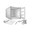 storage container with design plans
